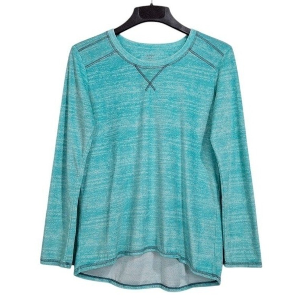ClimateRight‎ by Cuddl Duds Womens Top M Blue Micro Fleece Long Sleeve Casual